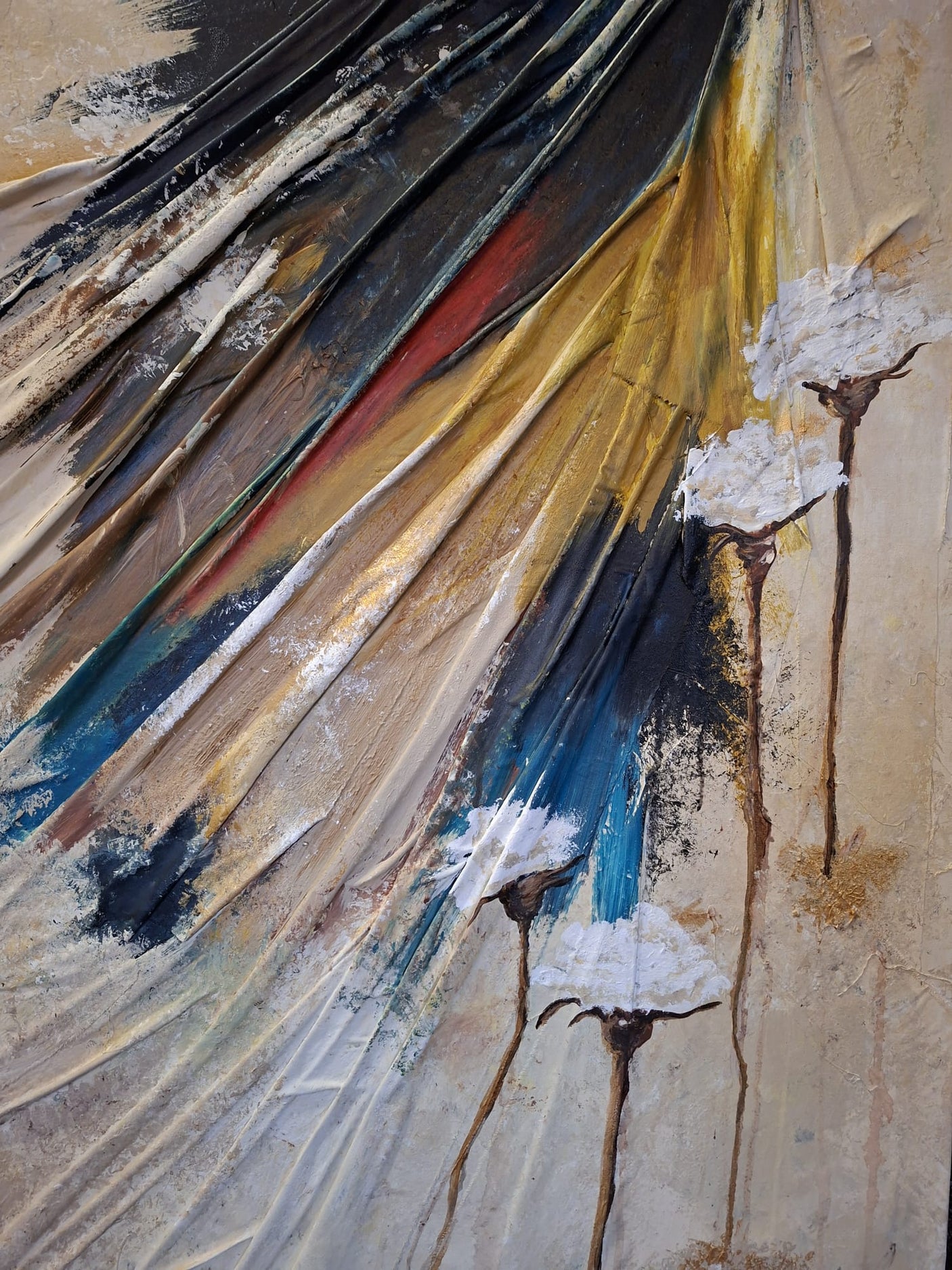 Where The Flowers Grow - Original Hand Painted Fabric & Acrylic Canvas Art