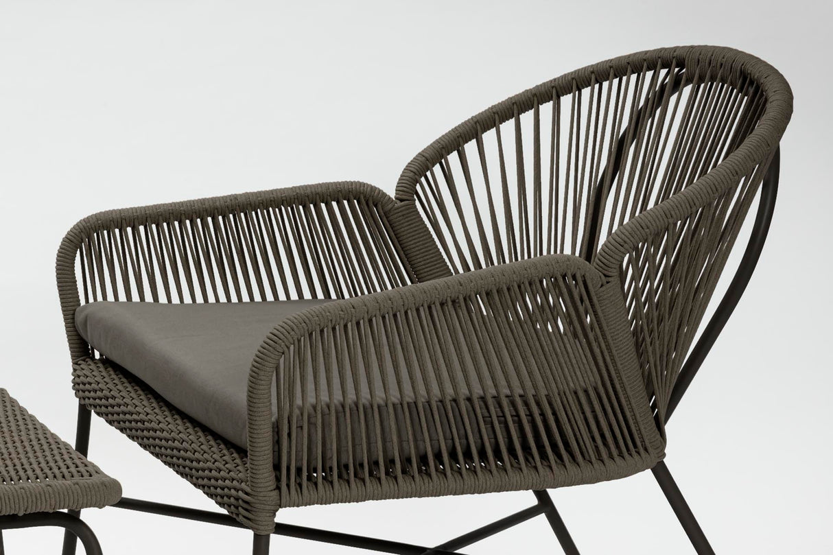 Miyako Slate Easy Chair & Footstool