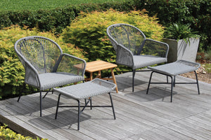 Miyako Slate Easy Chair & Footstool