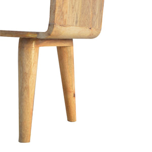 Curved Oak-ish Open Bedside Table