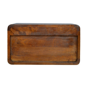 Curved Chestnut Floating Bedside Table