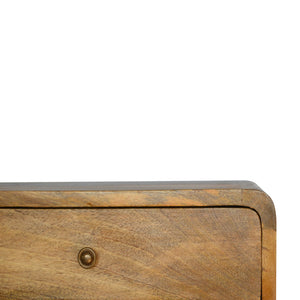 Curved Oak-ish Floating Bedside Table