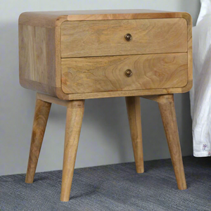 Curved Oak-ish Bedside Table