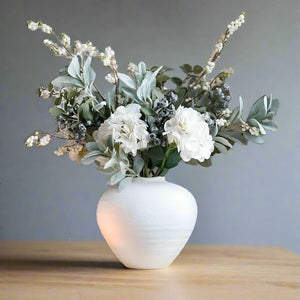 Rustic Matt White Ceramic Vase