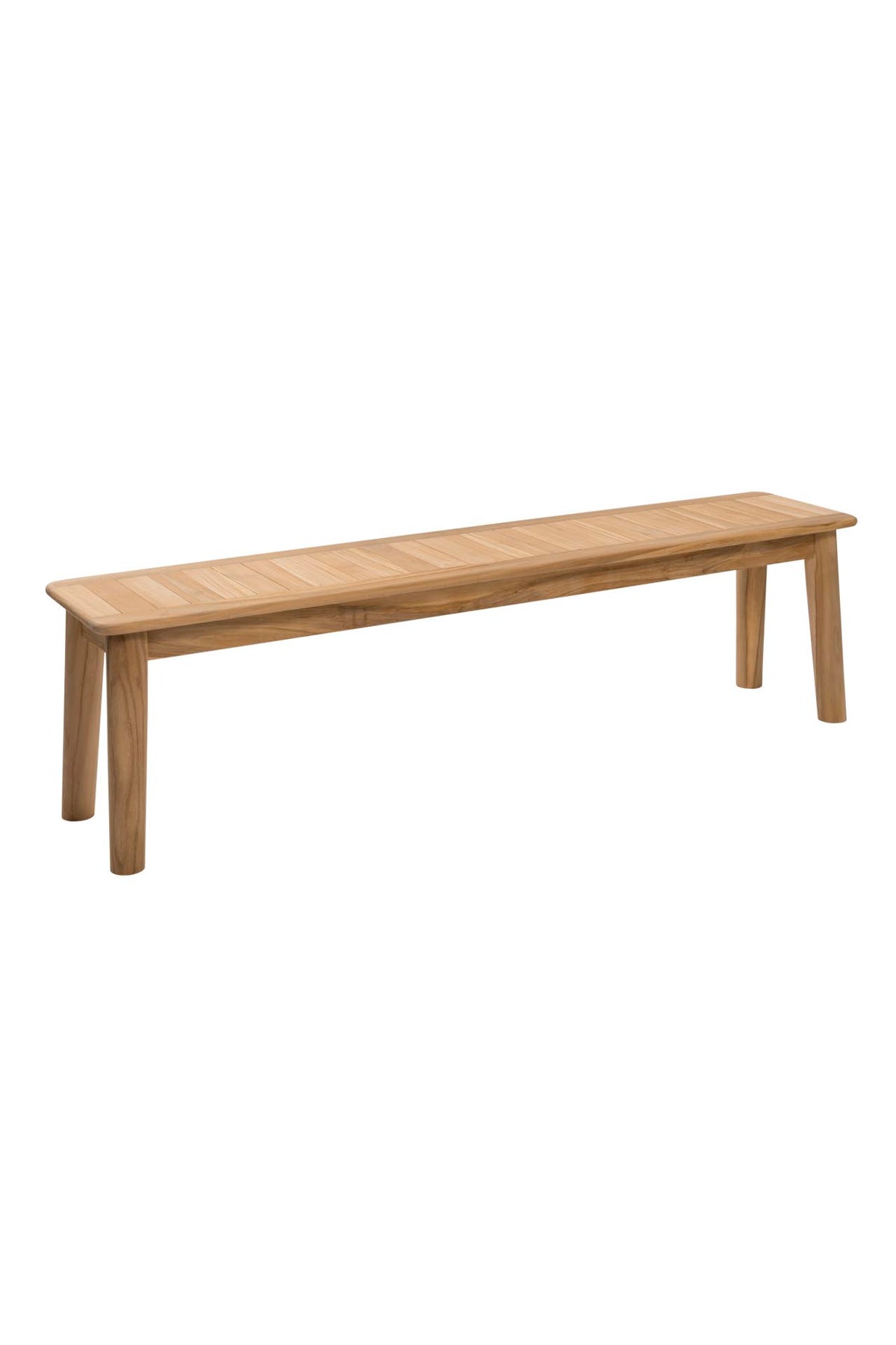 Wooden outdoor bench on a white background