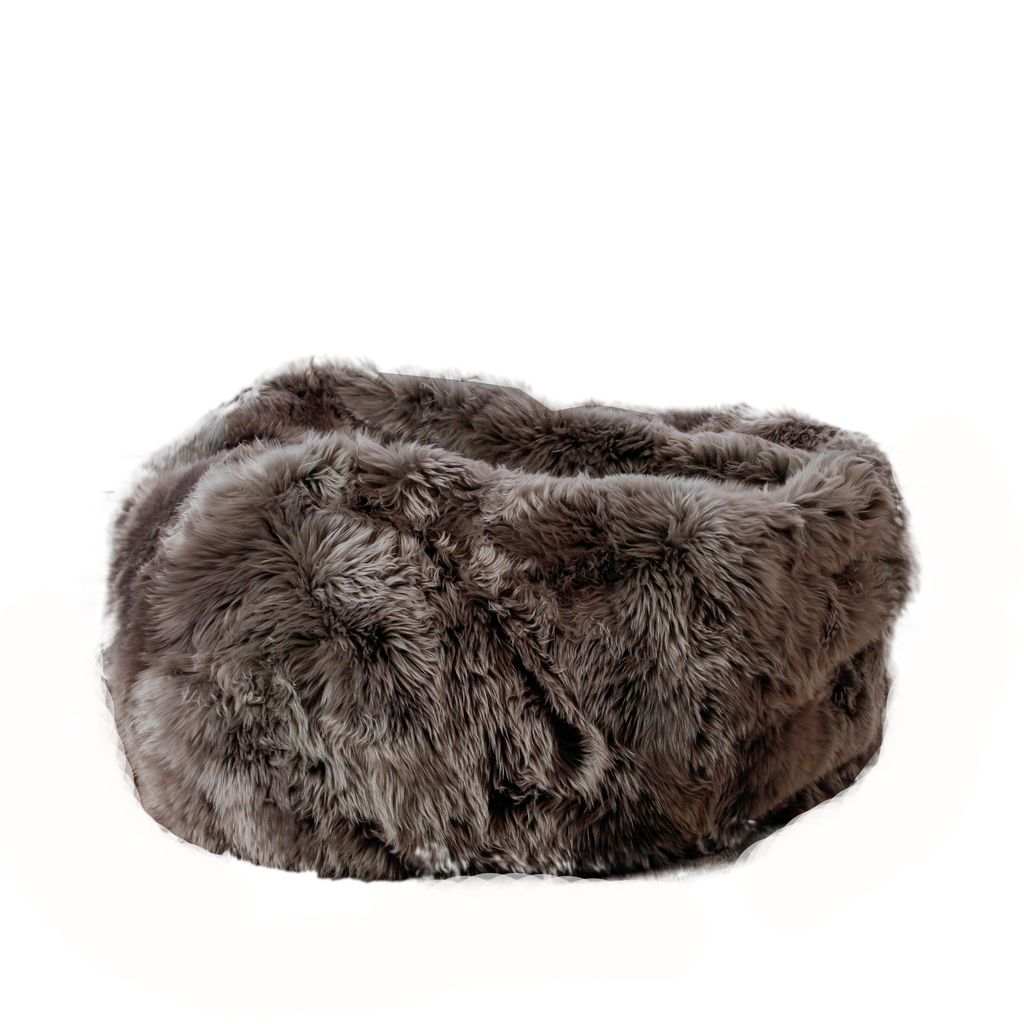 XXL Luxurious Grey Sheepskin Beanbag