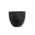 A black textured outdoor planter on a white background