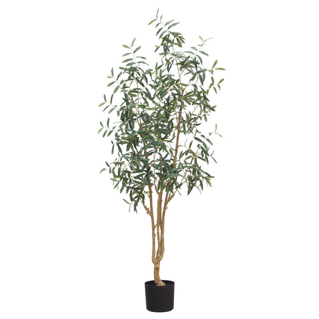 An artificial olive tree on a white background