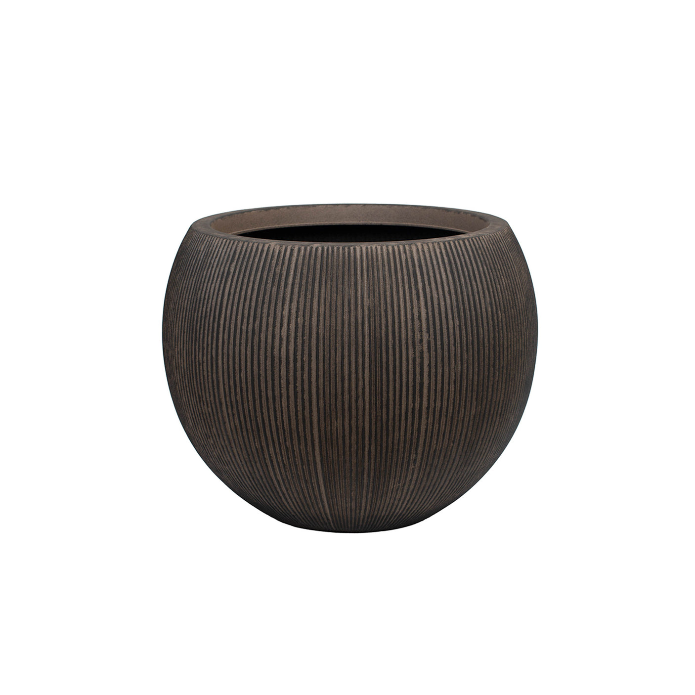 Textured brown pot on a white background
