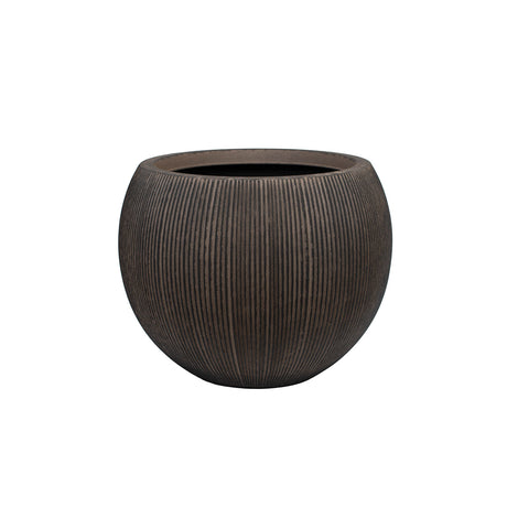 Textured brown pot on a white background