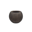 Round brown planter on a white background