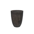 Textured dark brown planter on a white background